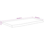 Wandregal 40 x 20 x 2,5 cm, rechteckig, massives Akazienholz, Baumkante