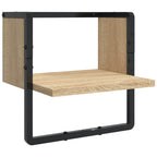 6-teiliges Wandregal-Set mit Stangen, Sonoma-Eichenholzverbundwerkstoff