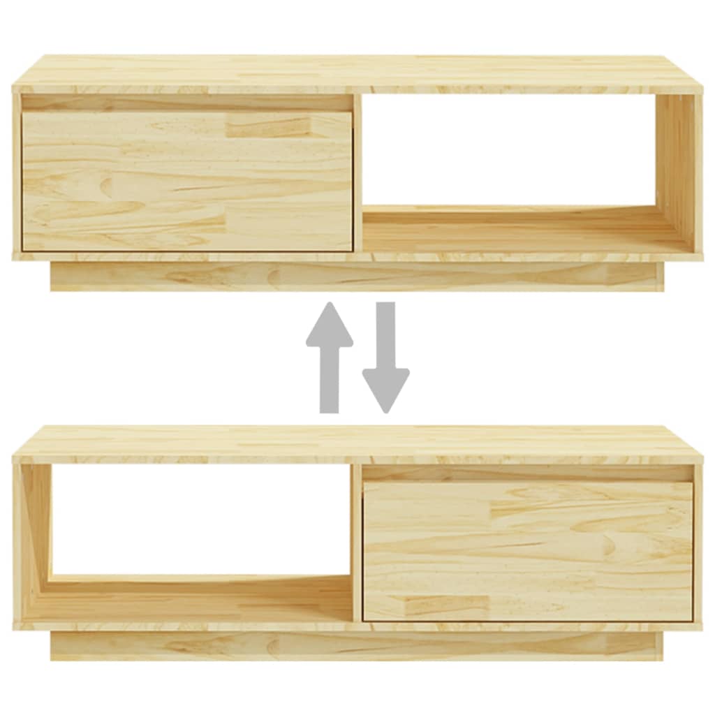 Couchtisch 110x50x33,5 cm Massives Kiefernholz