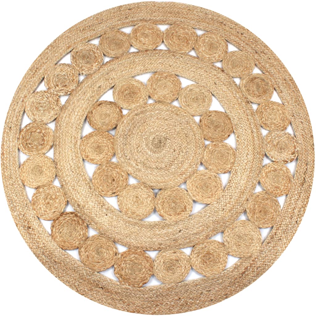 Geflochtener Jute-Teppich, 90 cm rund