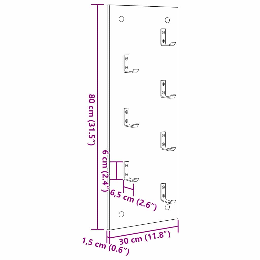Wandmontierter Kleiderständer