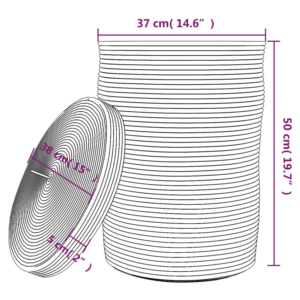 Aufbewahrungskorb mit Deckel, Baumwolle