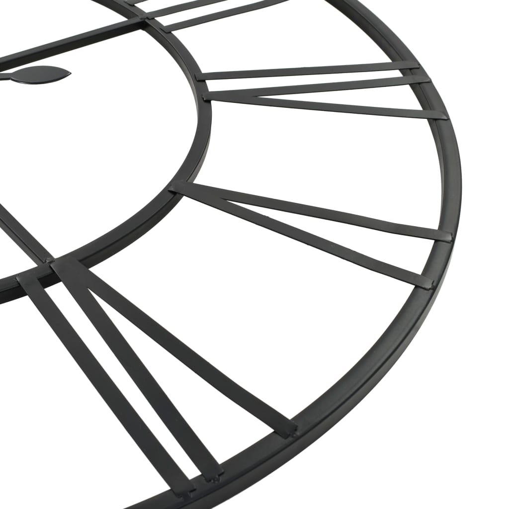 Vintage-Wanduhr mit Quarzwerk, Metall, 80 cm XXL