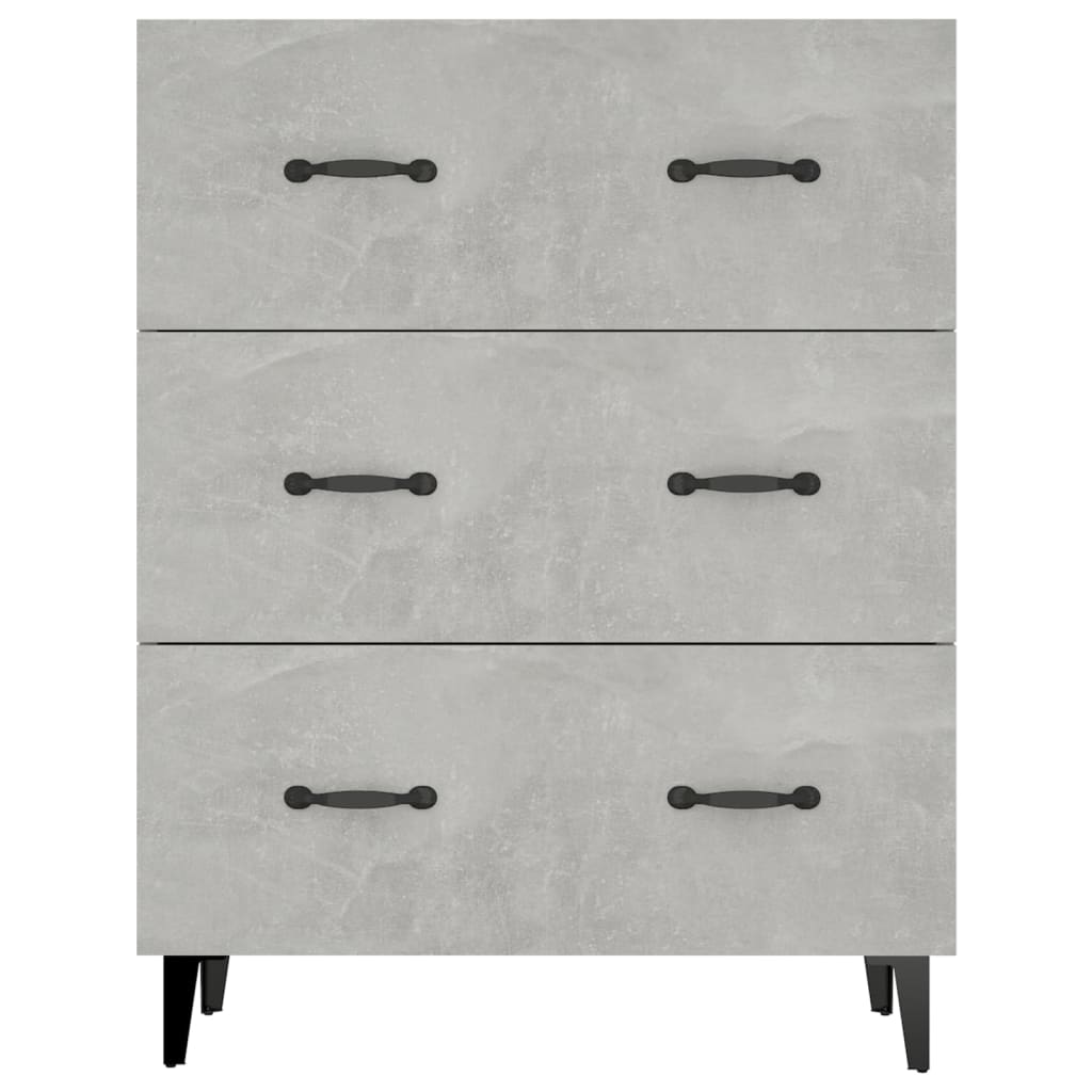Sideboard Betongrau 69,5x Holzwerkstoff, Geräucherte Eiche