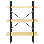 Bücherregal mit 3 Ablagen, 80 cm, massives Kiefernholz