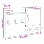 Wandmontierter Kleiderständer mit Ablage