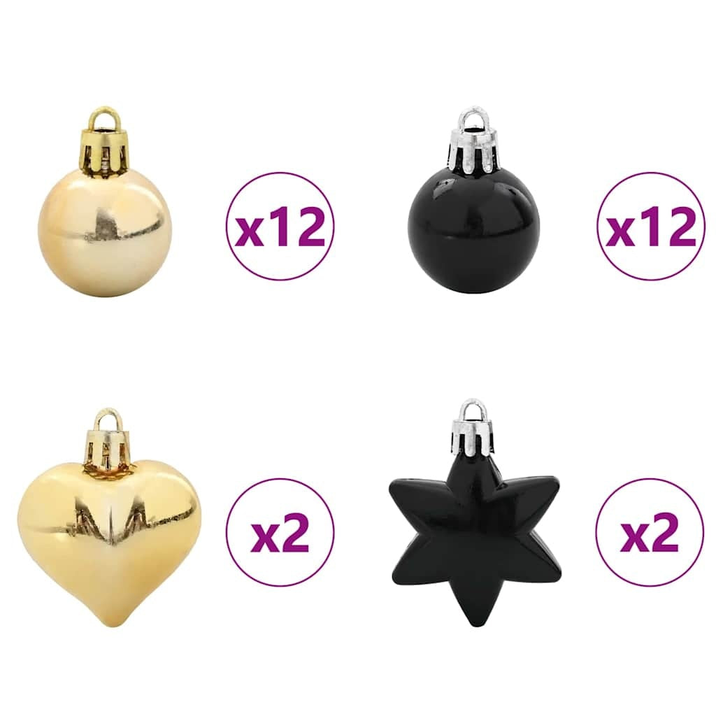 Weihnachtskugeln-Set, 40 Stück, goldfarben.