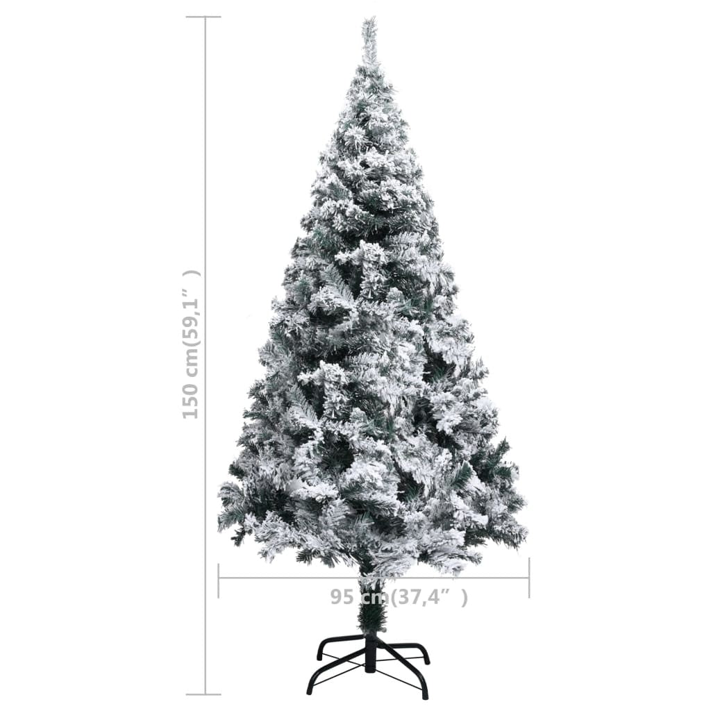 Künstlicher Weihnachtsbaum mit Schnee 150 cm PVC