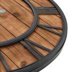 Vintage-Wanduhr mit Quarzwerk, Holz und Metall, 60 cm XXL