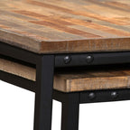 Satztisch-Couchtisch-Set, 2-teilig, recyceltes massives Teakholz