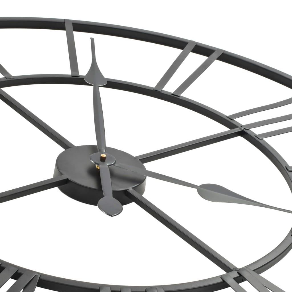 Vintage-Wanduhr mit Quarzwerk, Metall, 80 cm XXL