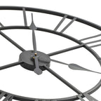 Vintage-Wanduhr mit Quarzwerk, Metall, 80 cm XXL