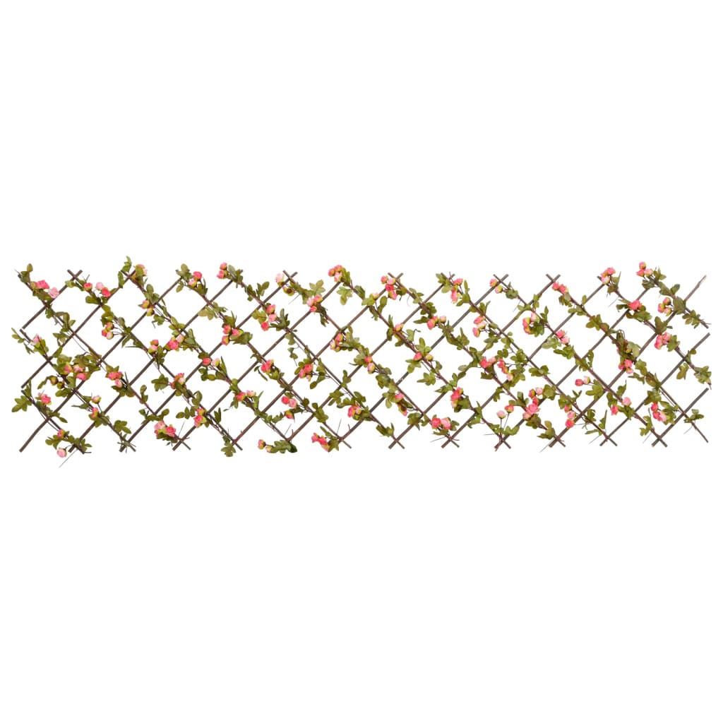 Rankgitter mit künstlichem Efeu, ausziehbar, dunkelrosa